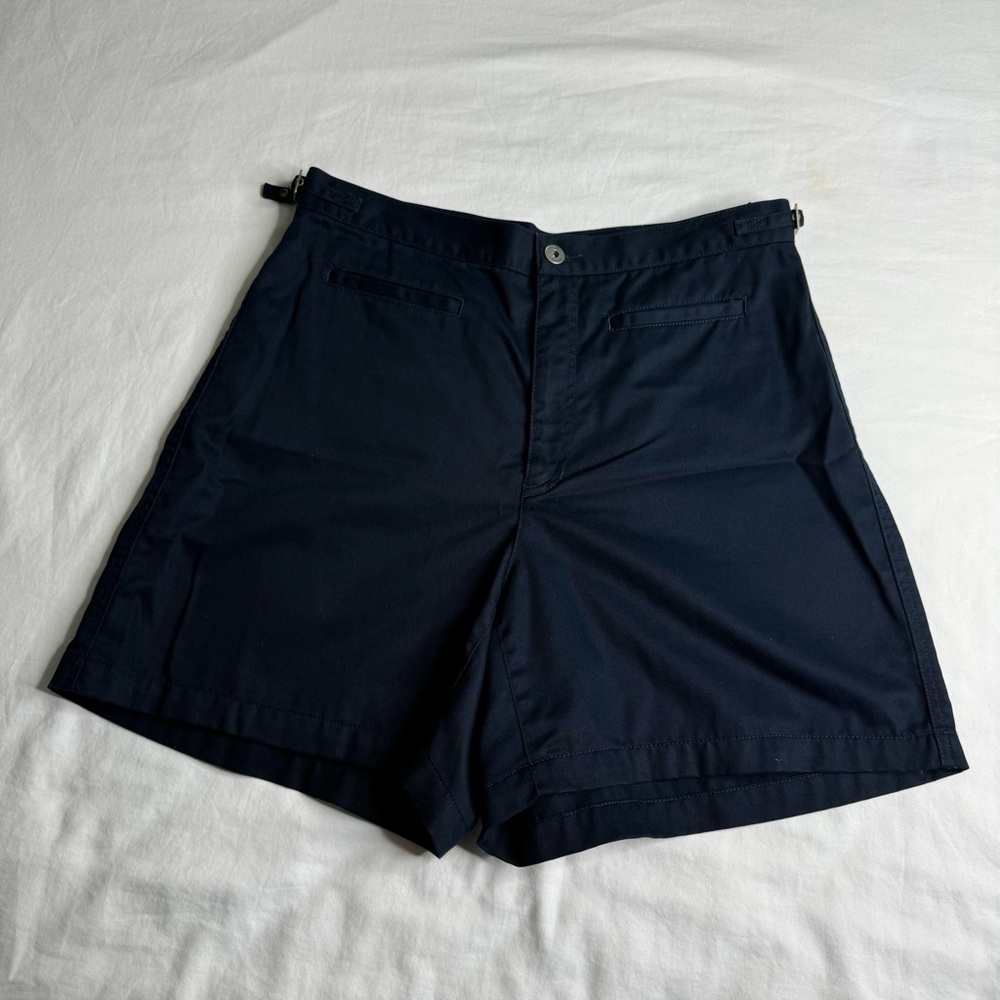Liz Claiborne Navy Blue High Waisted 5 Inch Inseam Shorts Womens Size 12